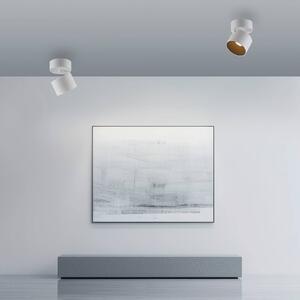 PURE reflektor sufitowy LED Cup, biały, Ø 9,5 cm, metal możliwość ściemniania, biały / opal, salon / jadalnia, metal, nowoczesny