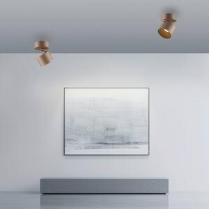 PURE reflektor sufitowy LED Cup, kolor brązowy, Ø 9,5 cm, metal możliwość ściemniania, brązowy / mosiężny, salon / jadalnia, metal, nowoczesny