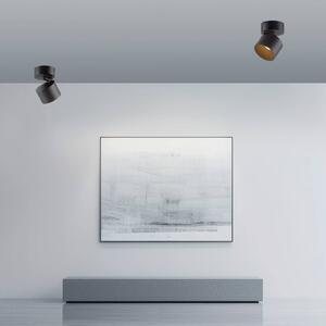 PURE reflektor sufitowy LED Cup, czarny, Ø 9,5 cm, metal możliwość ściemniania, czarny, salon / jadalnia, metal, nowoczesny