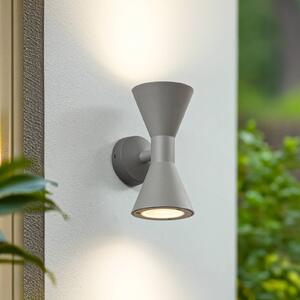 Kinkiet zewnętrzny Xalor Lucande, możliwość ściemniania, aluminiowy / szary / cynkowy, aluminium, nowoczesny