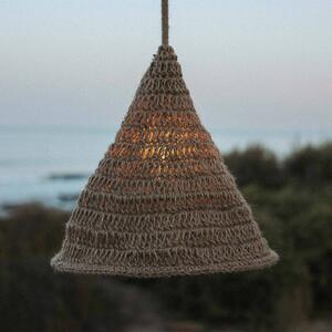 Newgarden Lampa wisząca Maro, naturalna, trawa morska, Ø 30 cm, IP44 możliwość ściemniania, jasne drewno, drewno, skandynawski