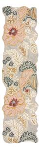 Jasnoróżowy wełniany chodnik tkany ręcznie 60x230 cm Daphne Shaped Floral – Flair Rugs