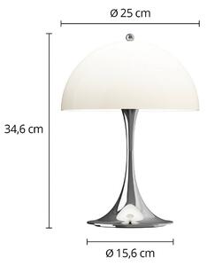 Louis Poulsen Lampa stołowa LED Panthella 250, możliwość ściemniania, chromowy / srebrny, salon / jadalnia, tworzywo sztuczne, nowoczesny