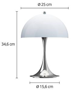 Louis Poulsen Lampa stołowa LED Panthella 250, możliwość ściemniania, chromowy / srebrny, salon / jadalnia, tworzywo sztuczne, nowoczesny