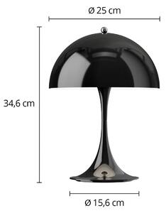 Louis Poulsen Lampa stołowa LED Panthella 250, możliwość ściemniania, czarny, salon / jadalnia, tworzywo sztuczne, nowoczesny