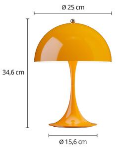 Louis Poulsen Lampa stołowa LED Panthella 250, możliwość ściemniania, żółty / pomarańczowy, salon / jadalnia, tworzywo sztuczne, nowoczesny