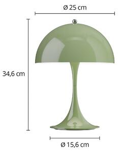 Louis Poulsen Lampa stołowa LED Panthella 250, możliwość ściemniania, zielony, salon / jadalnia, tworzywo sztuczne, nowoczesny