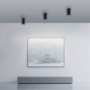 PURE Lampa sufitowa Point, możliwość ściemniania, czarny, łazienka, metal, nowoczesny