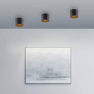 PURE Lampa sufitowa Point, możliwość ściemniania, czarny, łazienka, metal, nowoczesny