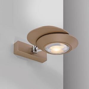PURE Kinkiet LED Oculis, możliwość ściemniania, brązowy / mosiężny, salon / jadalnia, nowoczesny