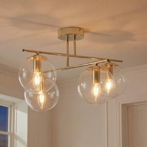Lampa sufitowa Zoe Domiluce, możliwość ściemniania, mosiężny / złoty, salon / jadalnia, metal