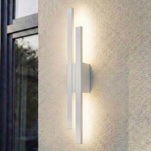 Kinkiet zewnętrzny LED Sakari Lindby, biały / opal, aluminium, nowoczesny