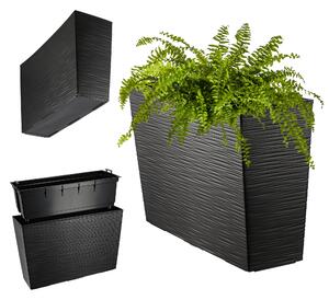 Donica ogrodowa Sorbo dłuto 56 x 19 cm, czarna