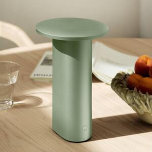 FRITZ HANSEN Lampa stołowa LED Solae, możliwość ściemniania, zielony, salon / jadalnia, aluminium, nowoczesny