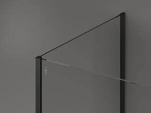 Mexen Kioto ścianka prysznicowa Walk-in 90 x 70 x 30 cm, transparent, czarna - 800-090-070-221-70-00-030