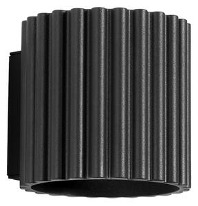 Lampa Ścienna SOLLUX LIGHTING, RIBLA, ściemnialny, czarny, salon, aluminium
