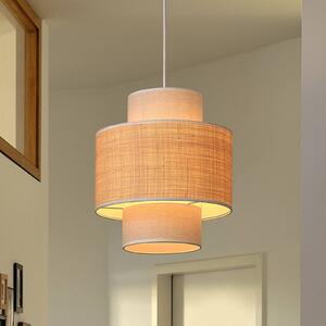 OSRAM Lampa wisząca Decor Wrap Cylinder, możliwość ściemniania, kremowy / amber, salon / jadalnia, tkanina / materiał / jedwab, dworkowy / rustykalny