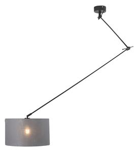 Lampa wisząca regulowana czarna klosz ciemnoszary 35cm - Blitz I Oswietlenie wewnetrzne