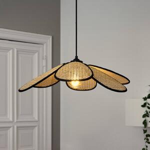 OSRAM Lampa wisząca Decor Rattan Daisy, możliwość ściemniania, kremowy / amber, salon / jadalnia, drewno, śródziemnomorski