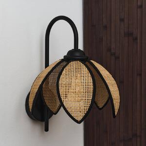 OSRAM Kinkiet Decor Rattan Lotus, możliwość ściemniania, kremowy / amber, salon / jadalnia, drewno, śródziemnomorski