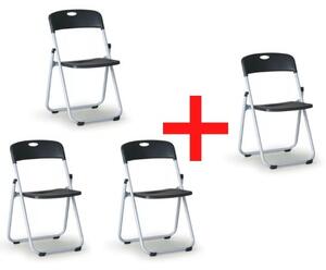 Krzesło składane CLACK 3+1 GRATIS, czarne