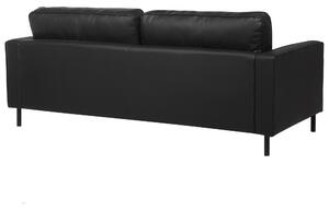 Skórzana sofa 3-osobowa czarna nowoczesna retro metalowe nogi Savalen Beliani