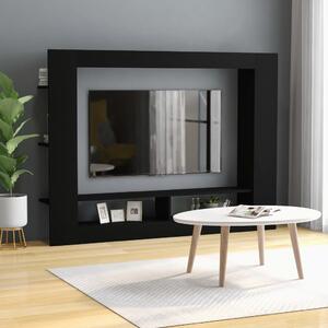 Szafka pod TV, czarna, 152x22x113 cm, materiał drewnopochodny