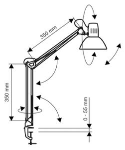 Maul Lampka z klipsem MAULstudy, biały / opal, biuro, metal