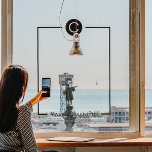 MARSET Lampa wisząca designerska Atlas, przezroczysty / transparentny, salon / jadalnia, tworzywo sztuczne, nowoczesny