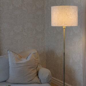 PR Home Lampa stojąca Amy, kremowy / amber, salon / jadalnia, tkanina / materiał / jedwab