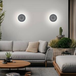 Helestra Kinkiet zewnętrzny LED BUD 44, aluminiowy / szary / cynkowy, aluminium, nowoczesny
