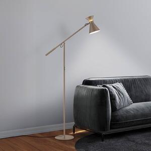 Helestra Lampa stojąca LED LUK, możliwość ściemniania, brązowy / rdzawy, biuro, aluminium