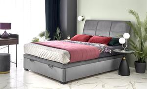Szare tapicerowane welurem łóżko 160x200 cm - Ebro 4X