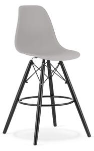 Szare krzesło barowe CARBRY LAMAL z czarnymi nogami