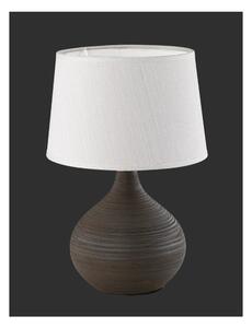 Ciemnobrązowa lampa stołowa z ceramiki i tkaniny Trio Martin, wys. 29 cm