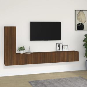 Zestaw 3 szafek TV, brązowy dąb, materiał drewnopochodny