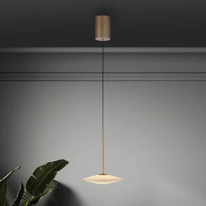 Paul Neuhaus Lampa wisząca Elipsa, możliwość ściemniania, brązowy / mosiężny, salon / jadalnia, szkło