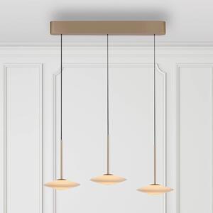 Paul Neuhaus Lampa wisząca Elipsa, możliwość ściemniania, brązowy / mosiężny, salon / jadalnia, szkło