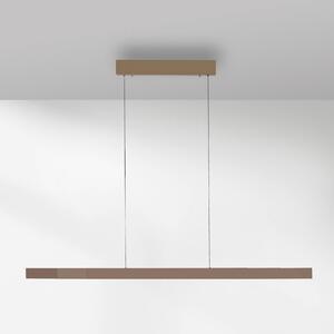 Paul Neuhaus Lampa wisząca Adriana Square, możliwość ściemniania, brązowy / mosiężny, salon / jadalnia, aluminium, nowoczesny
