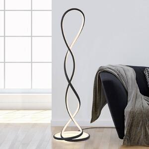 Paul Neuhaus Lampa stojąca LED Twist, możliwość ściemniania, czarny, salon / jadalnia, aluminium, nowoczesny