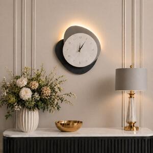 Zegar ścienny glamour lustrzany podświetlany LED srebrny 70x70 cm C-0658