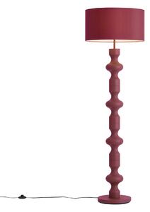 Lampa podłogowa retro śliwkowa z abażurem z tkaniny 160 cm - Captain