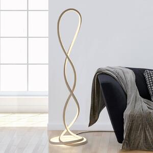 Paul Neuhaus Lampa stojąca LED Twist, możliwość ściemniania, kremowy / amber, salon / jadalnia, aluminium, nowoczesny