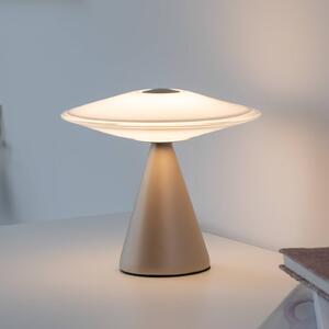Paul Neuhaus Lampa stołowa LED Elipsa, możliwość ściemniania, biały / opal, salon / jadalnia, szkło