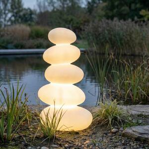 Lampa tarasowa LED Lucande Soriel, biała, 72 cm, stepdim, IP54 Soriel Lucande, możliwość ściemniania, biały / opal, tworzywo sztuczne, nowoczesny