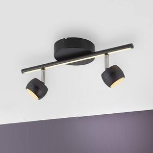 JUST LIGHT. GmbH Reflektor sufitowy LED Jarik, 2-punktowa, czarny, 3000 K możliwość ściemniania, czarny, salon / jadalnia, metal, nowoczesny