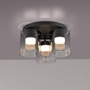 JUST LIGHT. GmbH Lampa sufitowa LED Elio, możliwość ściemniania, aluminiowy / szary / cynkowy, salon / jadalnia, szkło, nowoczesny