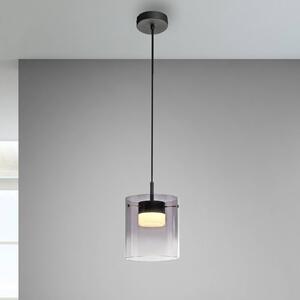 JUST LIGHT. GmbH Lampa wisząca szklana Elio, możliwość ściemniania, aluminiowy / szary / cynkowy, salon / jadalnia, szkło, nowoczesny