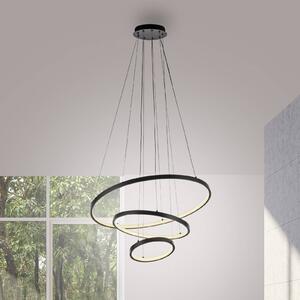 JUST LIGHT. GmbH Lampa wisząca Cerchi, czarny, salon / jadalnia, metal, nowoczesny