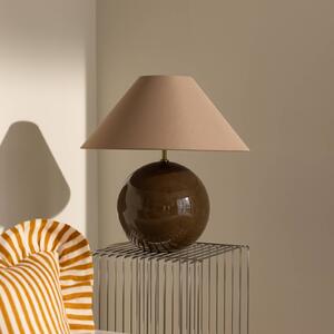 Globen Lighting Lampa stołowa IRIS, brązowy / rdzawy, salon / jadalnia, tkanina / materiał / jedwab, skandynawski